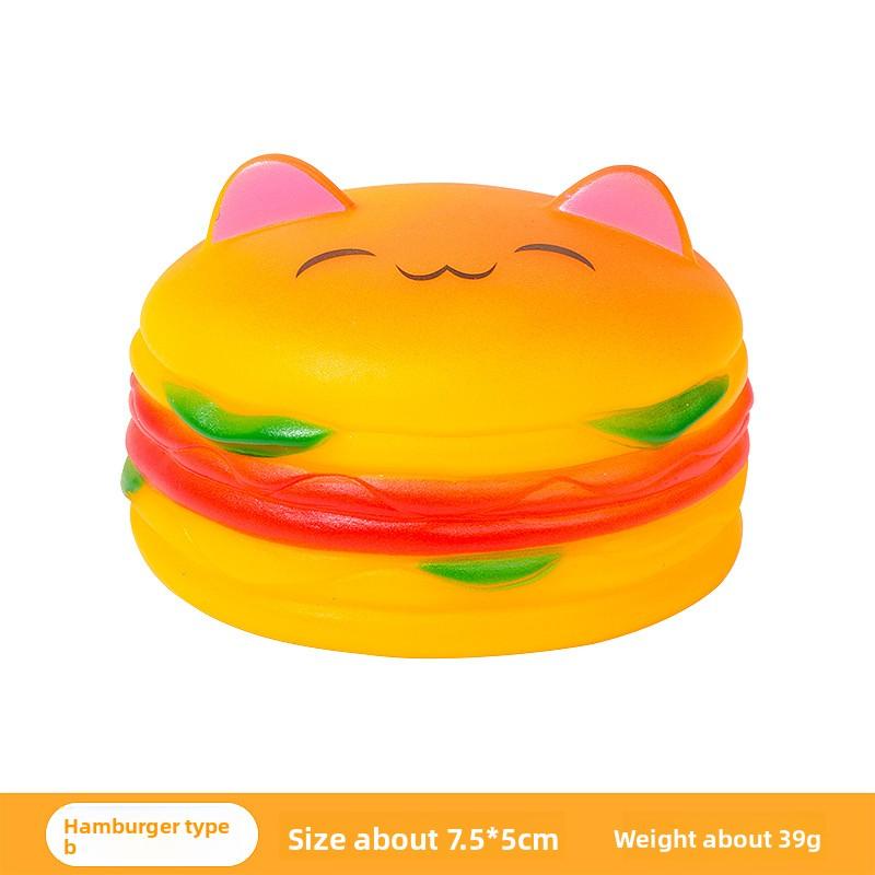 Rubber-coated Sound-producing Toy Hamburger Dog Teething and Cleaning Sound Hamburger Bag Pet Toy