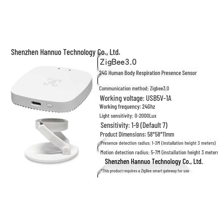 Graffiti 24G WiFi Human Presence Sensor with Ceiling-Mounted Illuminance Radar