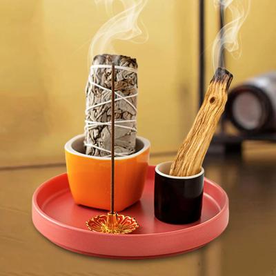 Sage Holder Set Palo Santo Ceramic Bowl Burner for Yoga Room Desk Office