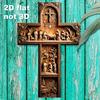 Vintage Jesus Christ Wall Decoration 2D Wooden Savior Wall Art Home Office Living Room Bedroom Wall Hanging Christian Religious Ornament