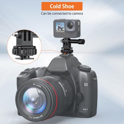 VRIG AC24 – adaptateur de montage pour caméra de sport, chaussure froide, réglable à 180 degrés avec trépied à trou de vis de 1/4 pouces