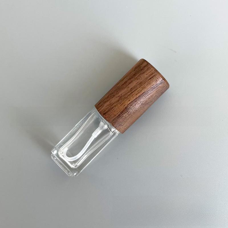 Sticlă portabilă de parfum din sticlă cu capac din lemn, opțiuni de 5 ml și 10 ml