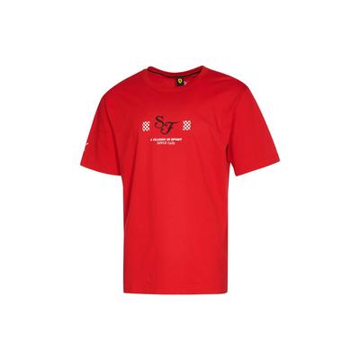 Ferrari Racing Series T-shirt a maniche corte e girocollo traspirante con stampa a motivo di lettere Uomo Top Rosso 531647-02