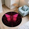 Pink Butterfly,Round Area Rug,Carpet Rug for Living Room Bedroom Sofa Playroom Decor,Non-slip Floor Mat