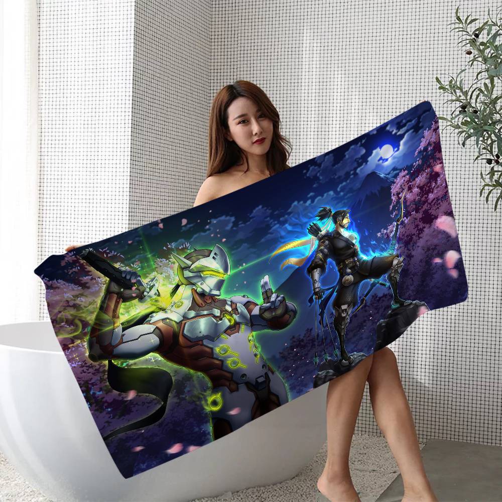 Game O-Overwatchs Microfiber Blanket Quick Drying Beach Towels Oversized Printing Super Absorbent Pool Towel Blanket