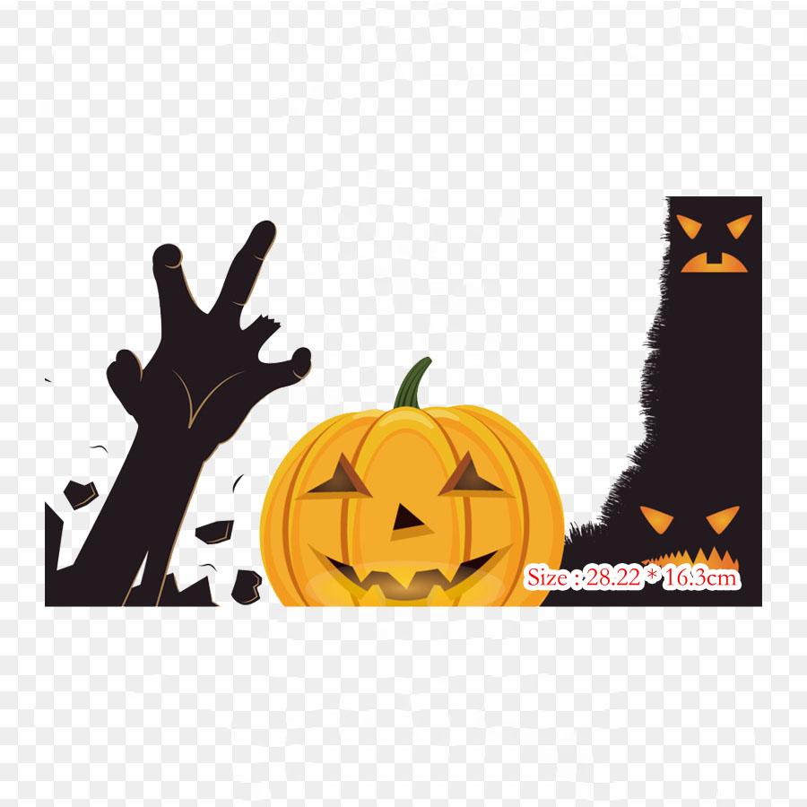 Halloween Illustrations Decor Stock Photography Hallow Iron On Heat Transfer Printing Vinyl Patches Sticker for Clothes DIY Appliques Washable Patches