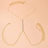 Shiny Sexy Chest Bra Chain Beach Bikini Hanging Neck Waist Ornament Women's Simple Rhinestone Embedding Body Chain Jewelry