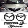 Plastic Car Front Trunk Emblem for Mazda 3 Logo Steering Wheel Badge 3D Body Replaced Sticker Rear Tail Refitting Decoration GF2