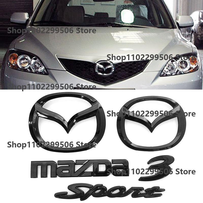 Plastic Car Front Trunk Emblem for Mazda 3 Logo Steering Wheel Badge 3D Body Replaced Sticker Rear Tail Refitting Decoration GF2