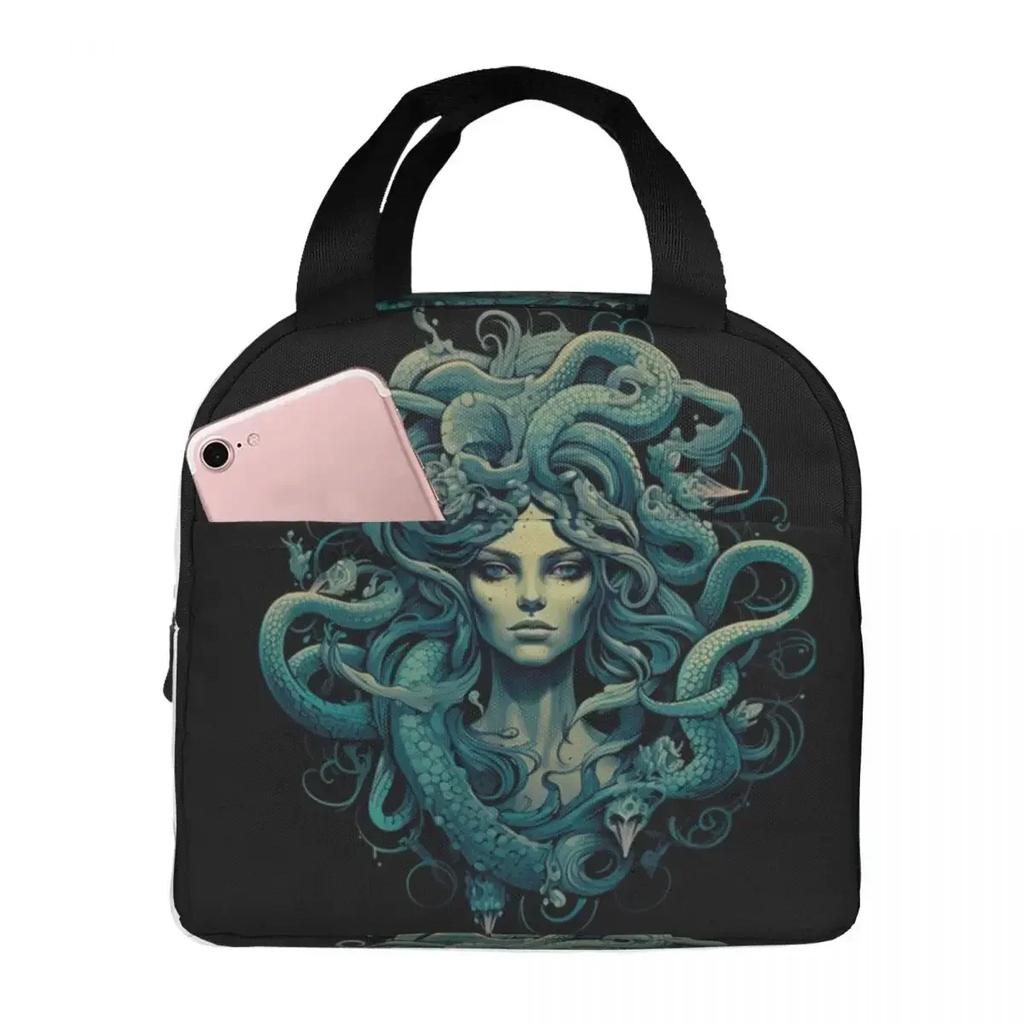 Design Medusa Gorgon Greek Mythology Insulated Lunch Bag for Kids School Cooler Thermal Food Box Tote Lunch Boxes Container