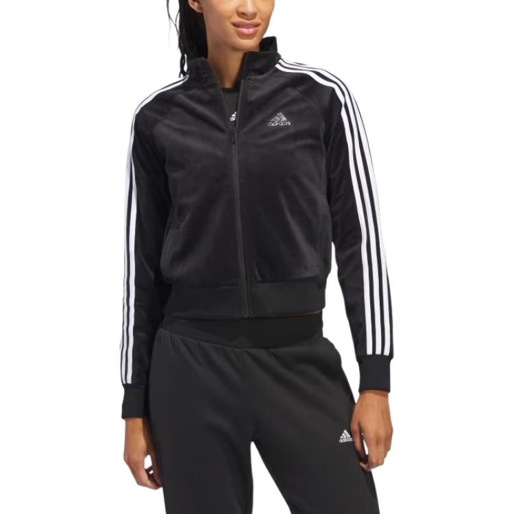 Adidas Sportswear FW24 Y2K Series Fashion Comfortable Soft Versatile Striped Jacket Women Jacket Black JI6969