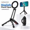 Magnetic Phone Tripod for iPhone MagSafe 11 11 11 11 16 17 18 Foldable Metal Stand 161 Rotating Desktop Vlog Holder Accessories