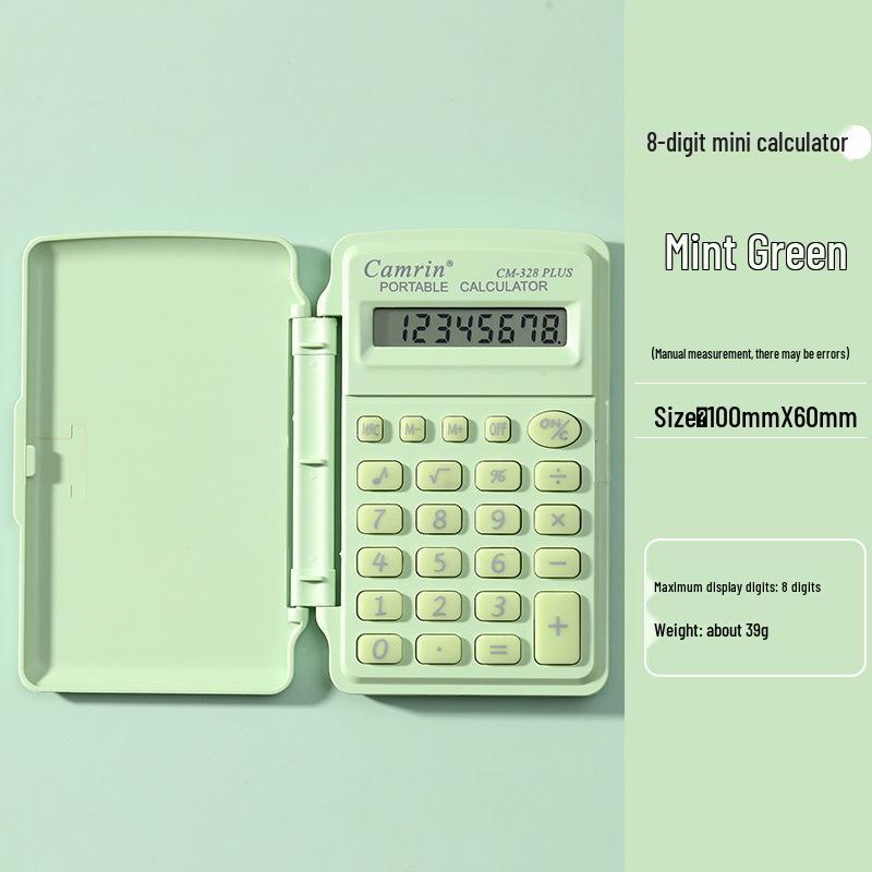 

Портативный мини-калькулятор-флип макаронных цветов для студентов светло-зеленый