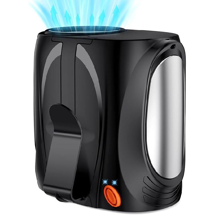 AI Portable Waist Fan, 6-Speed 16000RPM Strong Turbo Airflow, 40H Max Cooling Battery Powered Personal Fan Rechargeable, Hands-Free Shirt/Belt/Neck