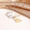 Exquisite Butterfly Collarbone Necklace Mother Of Pearl Titanium Steel Light Luxury Jewelry