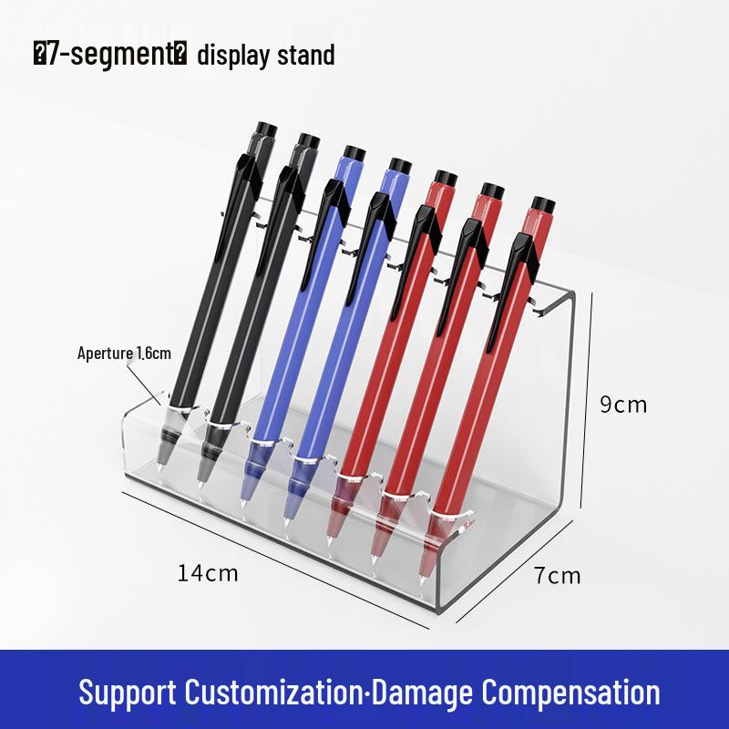 Clear Acrylic Pen and Cosmetic Display Stand for Fountain Pens, Lipsticks, and Eyebrow Pencils