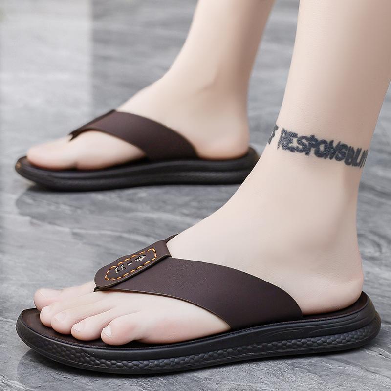 Summer Men's Outdoor Casual Slippers Flip Flops Anti Slip Waterproof Comfort Beach Shoes Youth Versatile Sandals