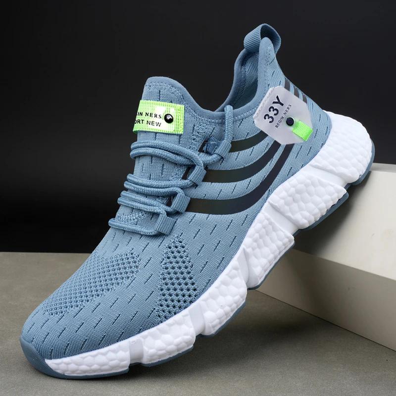 

Мужские кроссовки для бега Модные Повседневные Спортивные кроссовки Дышащая сетка Легкие Удобные Кроссовки для бега и занятий спортом для мужчин 39 небесно-голубой