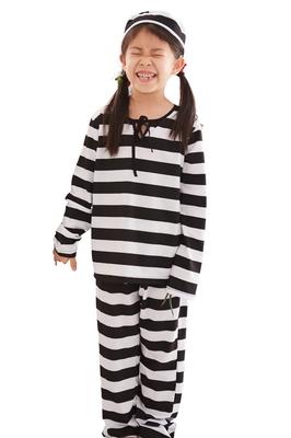 Brightlara Halloween Cosplay Costume for Kids, Prisoner Costume, for Girls and Boys, Kidscos06-110