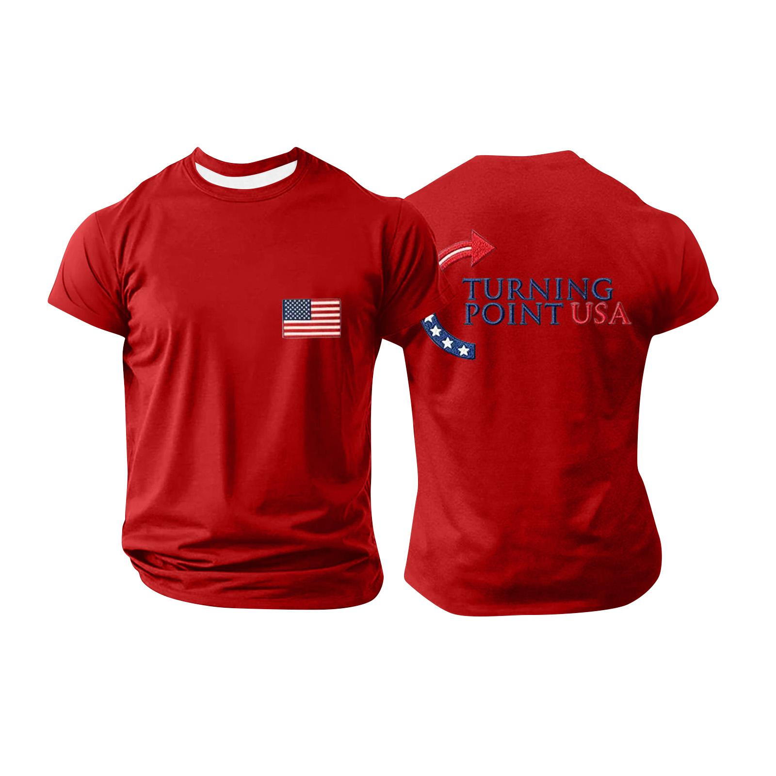 

Мужская футболка с коротким рукавом с принтом Мужская свободная повседневная футболка с коротким рукавом XXXL красный