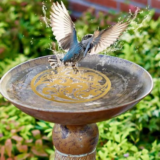 Měděná čisticí deska pro ptačí koupel, mosazný podnos, bezpečný čistič vody, nerezavějící kov, venkovní potřeby pro domácí mazlíčky pro stromovou sochu, jezírko, balkon