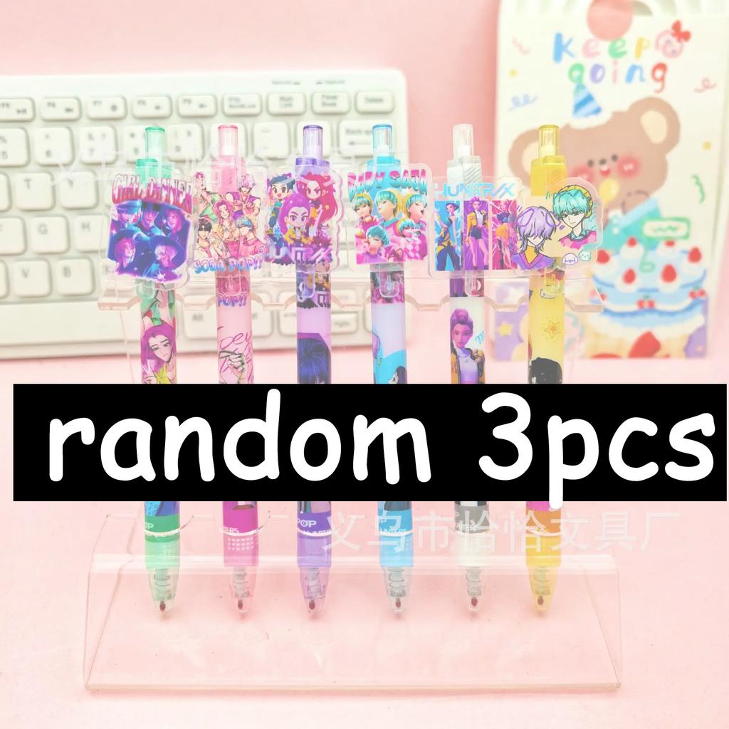 Kpop Loveci démonů 0,5mm Gelová pera Studenti Kawaii Psací potřeby Kreslené Deriváty Periferie Školní Zkouškový Pen Psaní Malování