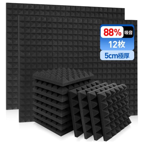 Sound-Absorbing Sheets, 12-Piece Set, 30*30*5cm, Extra Thick, High-Density, Strong Adhesive, Soundproofing Panels for Soundproofing Walls, Noise Reduc