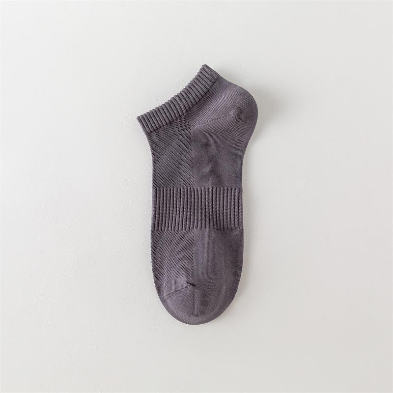 Men's Summer Short Socks, Pure Cotton Mesh, Thin, Low-top, Shallow Opening, Antibacterial, Deodorizing, Sweat-absorbing, Business Boat Socks
