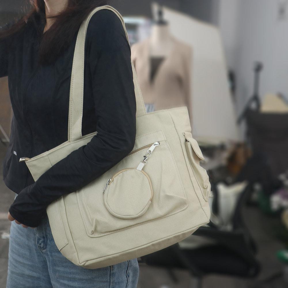 Simple Student Tote Bag Large Capacity Single-shoulder Bag Stylish Shopping Handbag Student Class