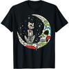 Sugar Skull Cat Moon Dia De Los Muertos Halloween Costume Cotton Men T Shirt