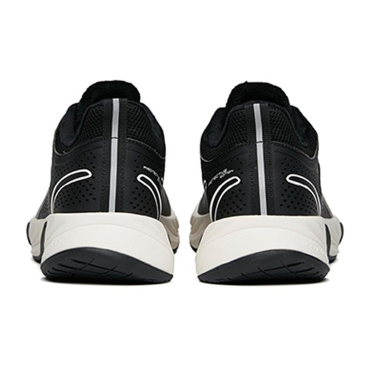 New Anta Running Collection Anti Slip And Wear Resistant Warm Low Top Running Shoes Men's Black White 112145523-12