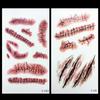 3D Halloweenská nálepka s krvavou jizvou na dočasné tetování Cosplay Body Art Makeup Decal