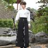 Men's Chinese Style Hanfu Set, Bamboo Embroidery Cross-Collar Wuxia Martial Arts Costume