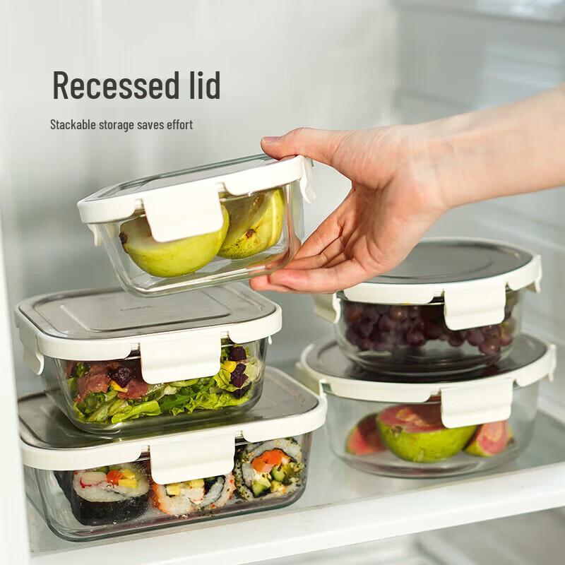 LocknLock Borosilicate Glass Food Storage Container Set (3-Piece)