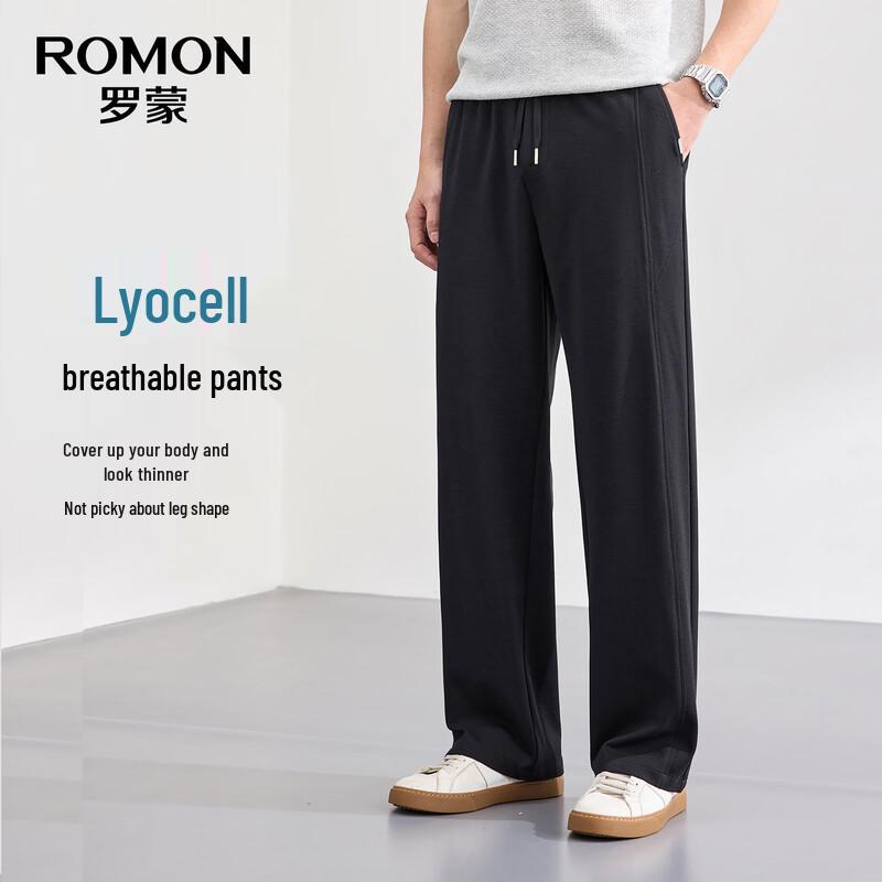 ROMON Men s Lyocell Blend Straight Fit Casual Pants 2XL