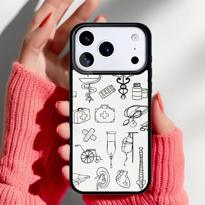 Süße Cartoon Medizin Krankenschwester Arzt Handyhülle für iPhone 17 16 15 14 13 Pro Max Rückabdeckung für 12 11 Pro Hülle