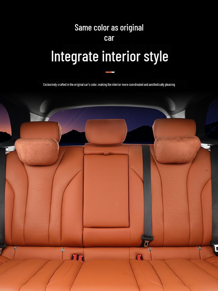 Aviation Suede Plush Neck Pillow & Lumbar Support for AITO M7/M8/M9 Headrest - Car Interior Accessories