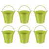 PATIKIL Small Metal Buckets with Handles Mini Buckets Easter Buckets 6pcs Green 2.7"x2.4"