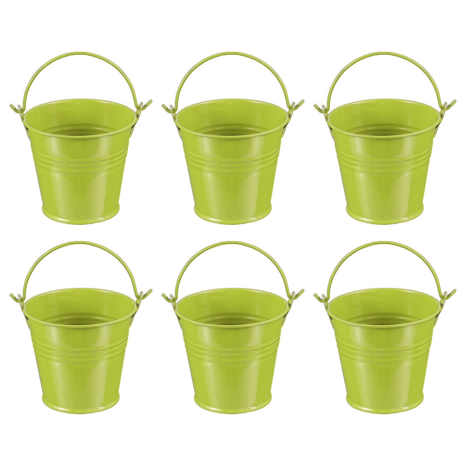 

PATIKIL Маленькие металлические ведра с ручками Мини-ведра Пасхальные ведра 6 шт. Зеленые 2,7 x2,4