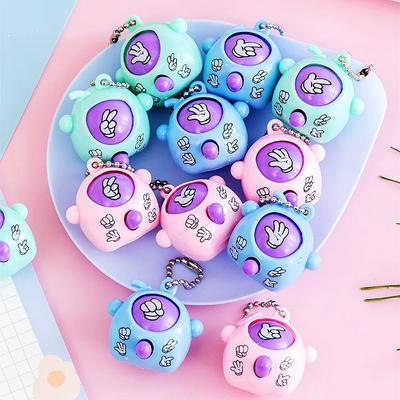 5 Pcs Color Random Mini Pop Keychains ABS Rock-paper-scissors Game Toys