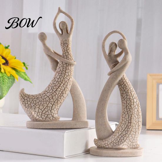 Modern Resin Ornament for Living Room Abstract Couple Sculpture Ornament, Sandstone Style Statue, Romantic Symbolic Gift Embracing Figure Home