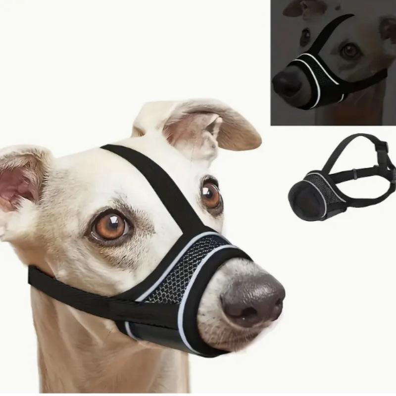 Dog Muzzle Breathable Drinkable Mesh Muzzle Anti Biting Barking Chewing Grooming Muzzle with Adjustable Reflective Strap XS(old) чёрный