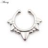 Alisouy 1PC Stainless Steel Casting Tusk Fangs Cone Nose Ring Septum Ear Cuffs Cartilage Tragus Daith Non Piercing Body Jewelry