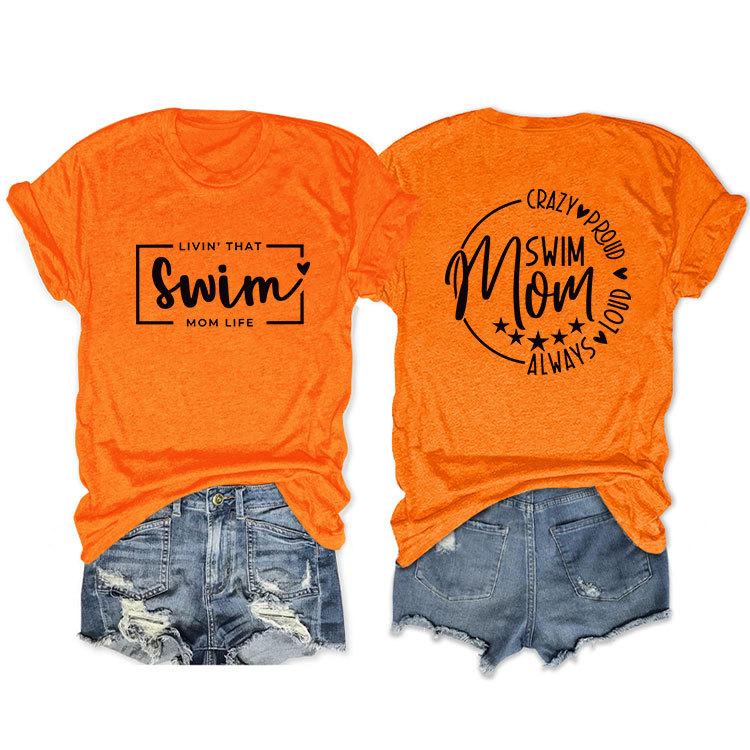 Casual T-shirt Double-sided alphabet print short-sleeved top