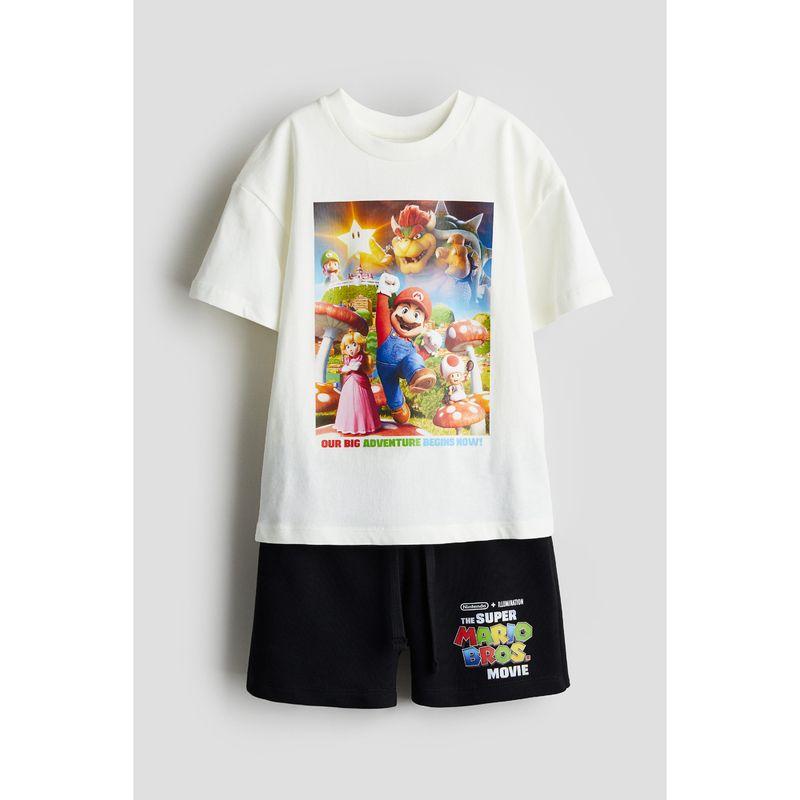 

HM Children s Clothing Boys Suit 2-Piece Autumn Children s Fun Print Cotton Short Sleeve Shorts 1118690