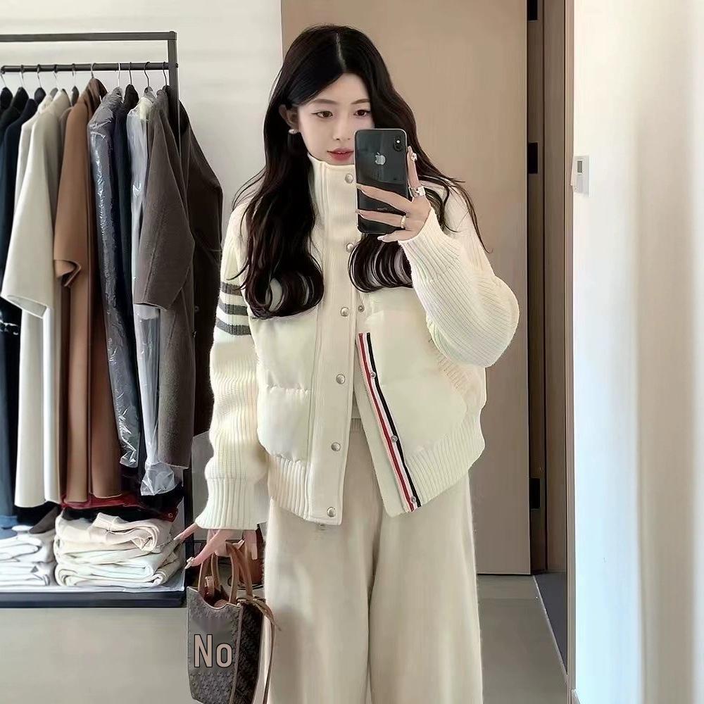 Women's High-End Winter Chenille Cotton Stand-Up Collar Knit Jacket