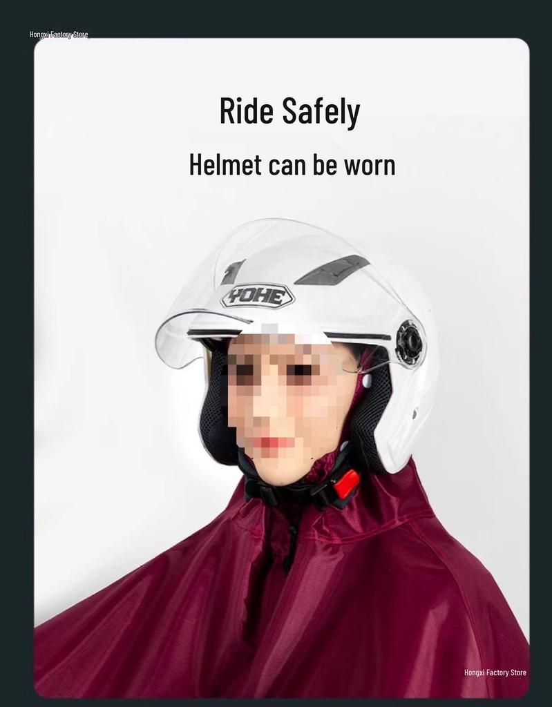 Men's Waterproof Electric Vehicle Poncho: Extra Thick, Anti-Storm, Enlarged for Motorcycles and Battery Cars