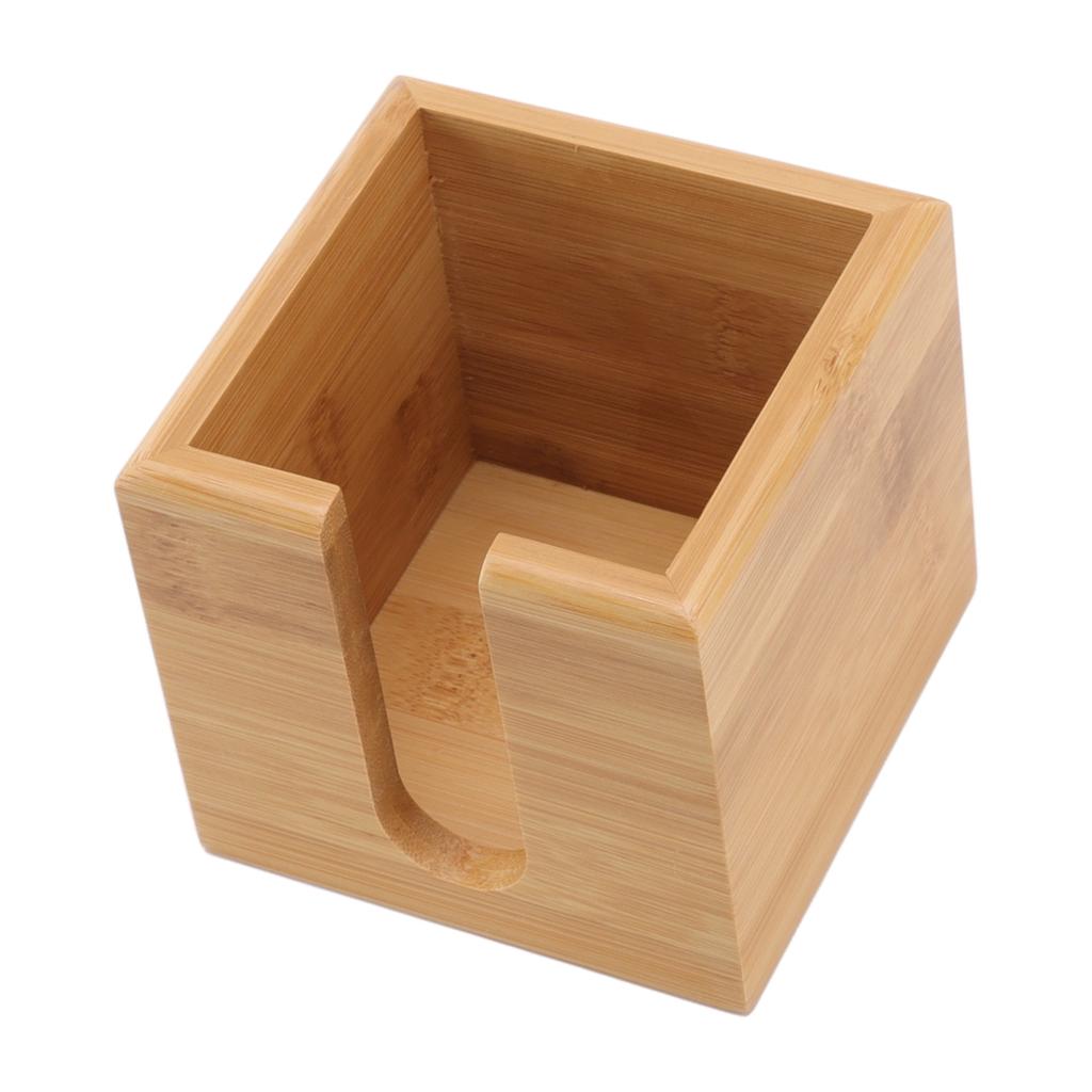 Tissue Box Bamboo Wood Textured Rectangular Paper Storage Organization for Kitchen Office