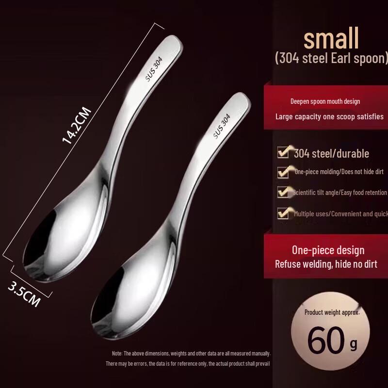 Stainless Steel Short-Handle Deep Dining Spoon