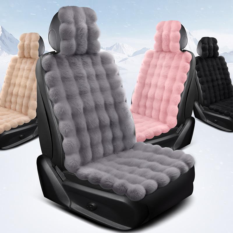 Premium 3D Plush Car Seat Covers with Non Slip Grip Ultra Soft Warmth for Winter 4 Stylish Colors Value Pack Auto Accessories